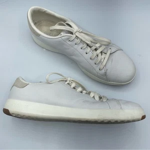 Cole Haan Grandpro White Leather Lace Up Sneakers Womens 9 Flats Shoes Classic - Picture 1 of 11