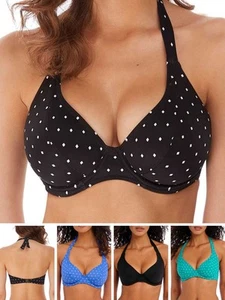 Freya Jewel Cove Bikini Top Underwired Halterneck Plunge Bikini Top Swimwear - Picture 1 of 13