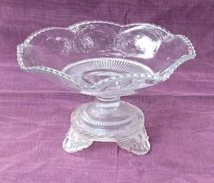 Antikes frühes amerikanisches Pressglas Kompott Colorado klar von US Glass ca. 1898 - Bild 1 von 5