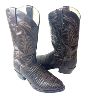 Tony Lama Herren Braun Leder Cowboystiefel Größe 10,5D Stil VM2964 Hergestellt in Mexiko - Bild 1 von 12