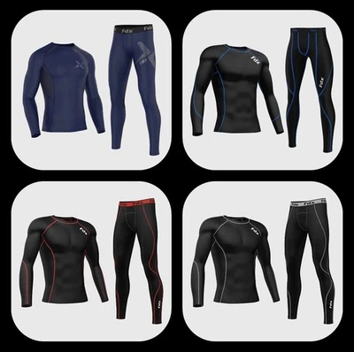 Mens Compression Winter Thermal Base Layer Under Full Suit Tights Shirt Pant  uk - Image 1 of 4
