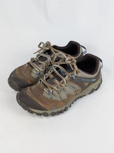 Merrell Womens All Out Blaze Hiking Shoes Brown Blue Trail Lace Up Low Top 6.5 - Picture 1 of 7