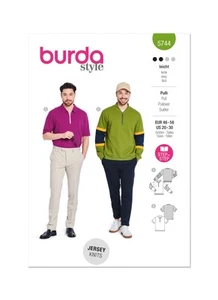 Burda Style Men's Sweatshirt & T-Shirt Sewing Pattern B5744 - Picture 1 of 9