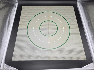 4 Lego 32 x 32 Platten Kurve Straße Vintage 1978 grau gereingt - Bild 1 von 4