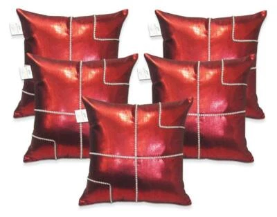 MODERN LUXURY DIAMANTE SPARKLE DECORATIVE FAUX SILK CUSHION COVERS~16"x 16" - Image 1 of 4