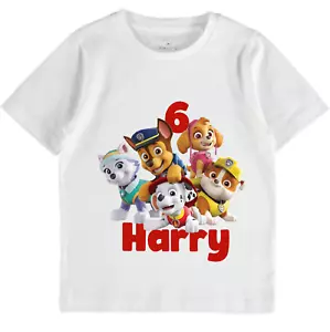 Paw Patrol Personalised Name Age tshirt Girls Boy Baby Toddlers clothes top tee - Picture 1 of 1