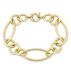 Amour Yellow Plated Sterling Silver Fancy Link Bracelet