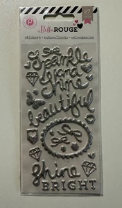 Pink Paislee Bella Rouge Silver Glitter Stickers - Picture 1 of 1