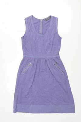 Mint Velvet Womens Purple Cotton Blend Shift Size 8 Scoop Neck-Pockets - Image 1 of 4