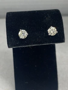 1 1/2 Carat Total Weight Diamond Stud Earrings  - Picture 1 of 9