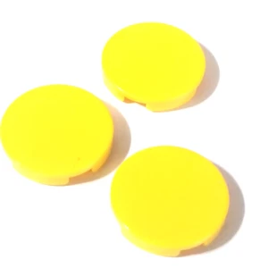 LEGO 3x Yellow Tile 2x2 Round with "X" Bottom (Part 4150) - Picture 1 of 2