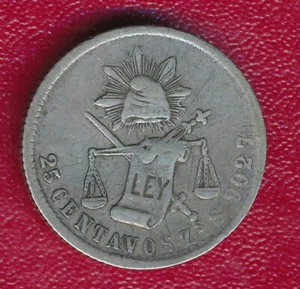 MEXICO 1882 25 CENTAVOS SILVER COIN **NICELY CIRCULATED** SHIPS FREE!! - Picture 1 of 2