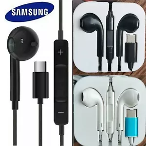 USB C Type C Earphones Headphones Earbuds For Samsung Galaxy S22 S21 Ultra S20Fe - Picture 1 of 15