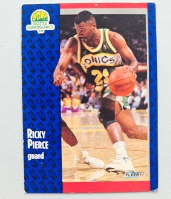 1991-92 Fleer Ricky Pierce . Seattle SuperSonics #195 - Image 1 of 3