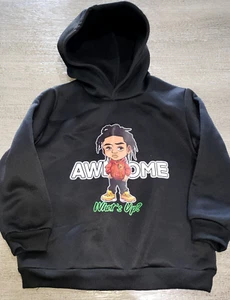 boys NEW black HOODIE SWEATSHIRT TOP 5 year AWESOME WHATS UP? NEW NWOT - Picture 1 of 1