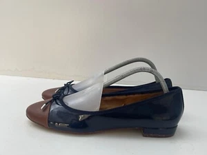 Next Women's Patent Leather Slip On Flat Bow Ballet Summer Shoes Size 7/41 - B80 - Picture 1 of 7