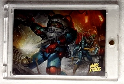 2013 Mars Attacks! Invasion Gold Foil Card 17 THE ENEMY MINER. - Image 1 of 2