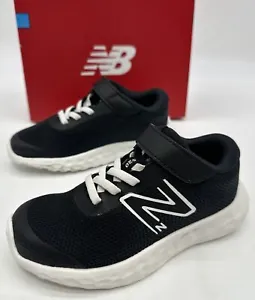 New Balance Jr 520v8 Enfant Size 9 Wide Bungee Lace Black Comfort Shoe GP520BW8 - Picture 1 of 5