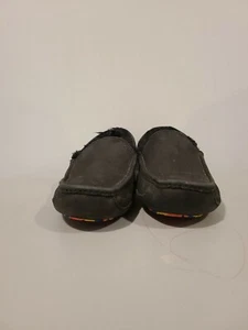 UGG ASCOT BLACK MATTE LEATHER/ WOOL SLIPPERS, MEN US 11 pre-owned  - Picture 1 of 6