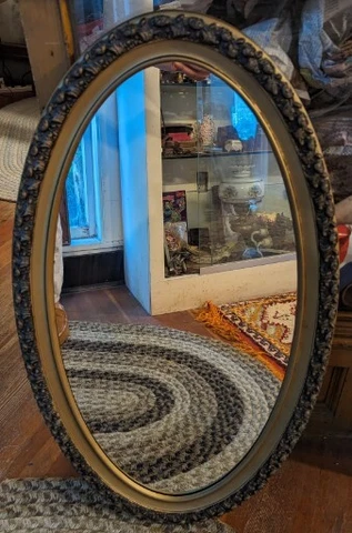 Vintage Brown & Gold Hollywood Regency Large Oval Ornate Wall Decor Large 35"!! Cover