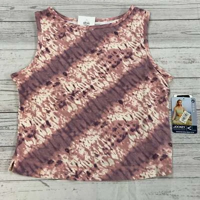 Jockey Yoga Purple Athletic Crop Tank Top Women Size XL NEW Built In Support - Image 1 of 4