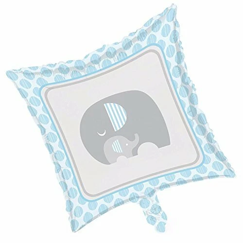 Blue Elephant Baby Shower Metallic Square Balloon, 18", 1ct - image 1 of 1