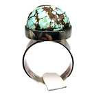 Modernist Large Blue Robins Egg Untreated Turquoise Dome Ring Sterling Silver
