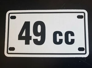 Scooter Tag 49cc Made in USA 7x4 50cc Ployboard License Plate 49 cc Moped 50 cc - Picture 1 of 7