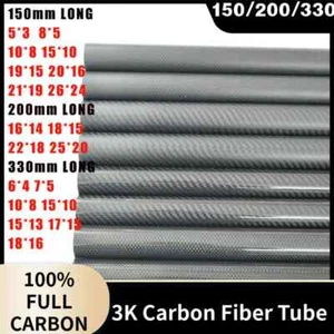 100%full Carbon fiber tube with 3k OD 5-8 10 15- 22 26 Length 150mm200mm 330mm - Picture 1 of 6
