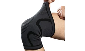 Elastic Knee Support Compression Brace Sleeve for Sports Joint Pain Arthritis (L - Picture 1 of 9