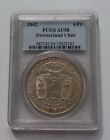 Swiss Shooting Taler 1842 Chur 4 Franks Pcgs Au58