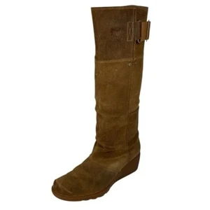 Sorel Toronto Suede Leather Tall Knee High Boots 8 39 Wedge Heel Waterproof - Picture 1 of 9