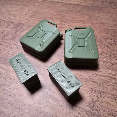 1:10 Scale RC (2) Jerry Cans (2) Ammo Cans - Made in USA with US Plastic - Image 1 of 4