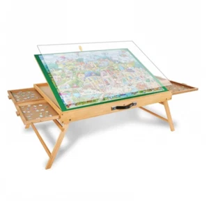 1500PCS Portable Puzzle Table with Legs Adjustable Jigsaw Wooden Puzzle Board - Picture 1 of 7