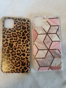 LOT of 2 Animal & Geometric design print Iphone 11 pro max case FREE SHIPPING - Picture 1 of 7