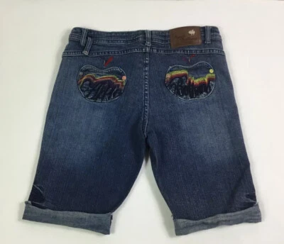 Apple  Bottoms Shorts Embroidered Logo Cuffed Bermuda med rise Junior Size 7/8 - Image 1 of 4
