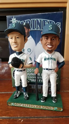 Ichiro Ken Griffey Jr Cooperstown Bound 2010 Seattle Mariners Dual Bobblehead Cover