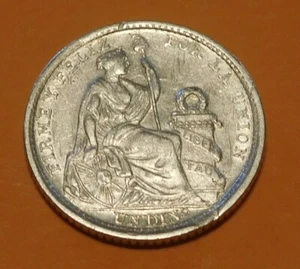 1908 PERU SILVER DINERO - - Picture 1 of 2