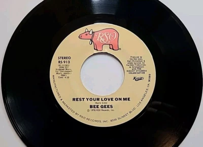 1978 Bee Gees 45 Vinyl Too Much Heaven & Rest Your Love On Me, RS 913 RSO - Image 1 of 4