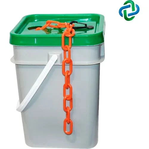 Mr. Chain Plastic Barrier Chain in a Pail, 1-1/2" x 300 ft, Traffic Orange - Image 1 of 2