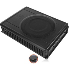 NVX QBUS8v2 Slim Powered Under Seat 8 Car Subwoofer Enclosure Box with Amplifier