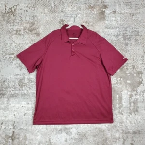 Nike Dry Fit Polo Shirt Mens Size XXL Short Sleeve Maroon Golf 1/4 Button Up - Picture 1 of 9