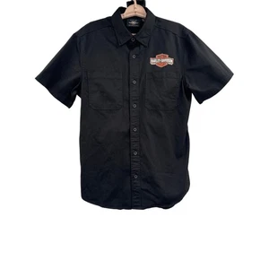Harley Davidson motorclothes camicia nera con bottoni maniche corte taglia M - Foto 1 di 9