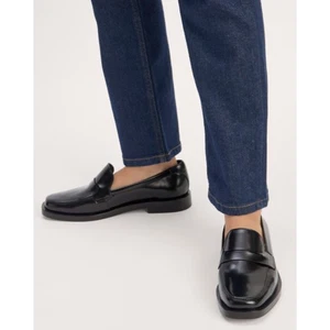 Everlane The Penny Loafer Square Toe Black Glossy Size 8.5 New without Box - Picture 1 of 10