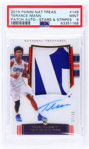 2019 National Treasures Terance Mann #149 Patch Auto Stars & Stripes PSA 9 - Picture 1 of 2