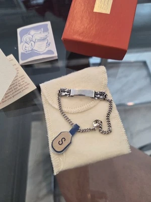 PULSERA DE ESLABONES GRABABLES VINTAGE JAMES AVERY PLATA ESTERLINA 925 IDENTIFICACIÓN ÁNGEL BEBÉ Foto 1 de 3