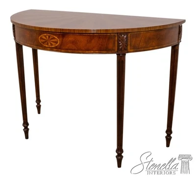 L69964: Preciosa mesa de salón consola estilo Adam con incrustaciones de caoba Foto 1 de 4