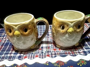 Tazza da caffè vintage Otagiri ceramica dipinta a mano gufo giapponese - Foto 1 di 4