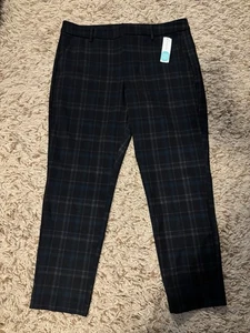 NUEVO Pantalón Liverpool Los Angeles KELSEY Cuadros Negro Azul Talla 16/33 - Imagen 1 de 8