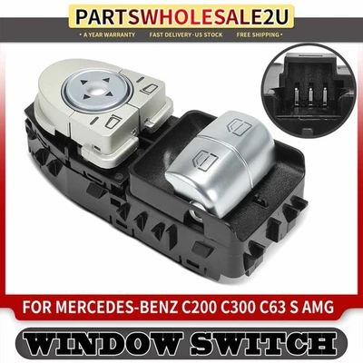 Interruptor de ventana eléctrica del lado del conductor delantero izquierdo para Mercedes-Benz C200 C300 C63 S AMG Foto 1 de 4